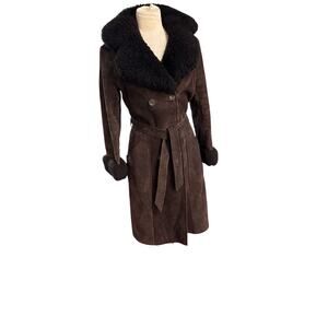 Vintage Abercrombie & Fitch "A&F" Sherpa Suede PennyLane Style Midi Coat